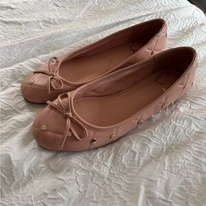 Ted Baker Blush Quilted Flats with Bow